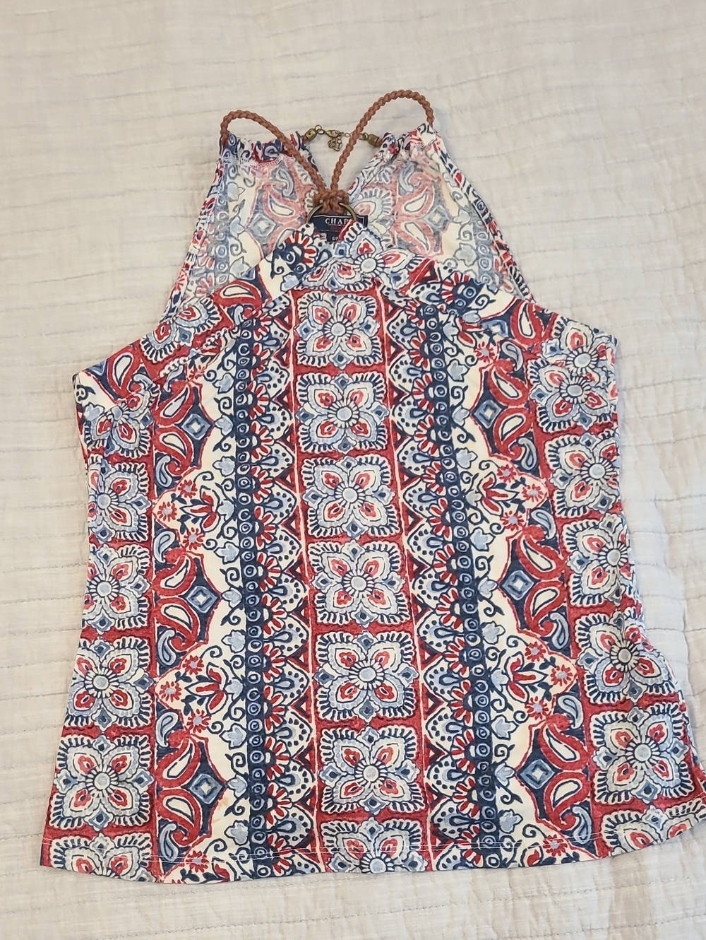 Chaps Women CHAPS Holter Chic Stylish Western Red Blue White Sz S